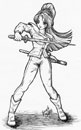 desenho guerreira anime manga