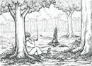 desenho cena a nanquim