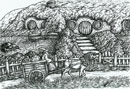 desenho cena de livro a nanquim