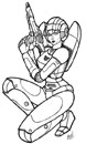 desenho personagem Transformers a nanquim