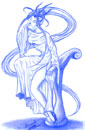 blue elemental pastel pencils drawing