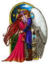 ilustração de casal fantasia