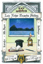 desenho ex libris a nanquim e lápis de cor