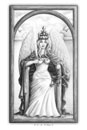 desenho arcano tarot Justiça a lápis